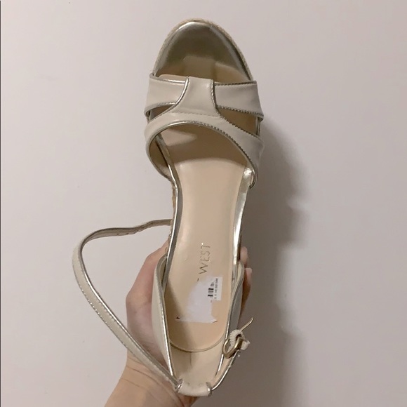 Nine West silver braided espadrille wedges - Picture 3 of 4